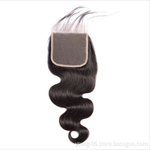 YS Wig Pre Plucked Brazilian Body Wave Lace Closure Non Remy Human Hair Closure 5x5 Lace Closure With Baby Hair